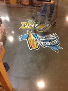 สติ๊กเกอร์ติดพื้นโฆษณา