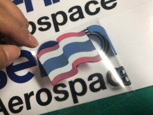 สติ๊กเกอร์ใสพิมพ์หมึกขาว