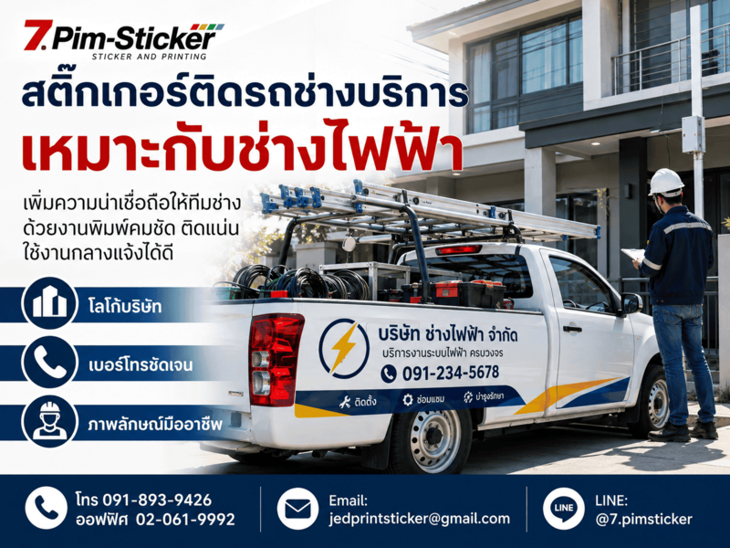 สติ๊กเกอร์ติดรถช่างบริการ