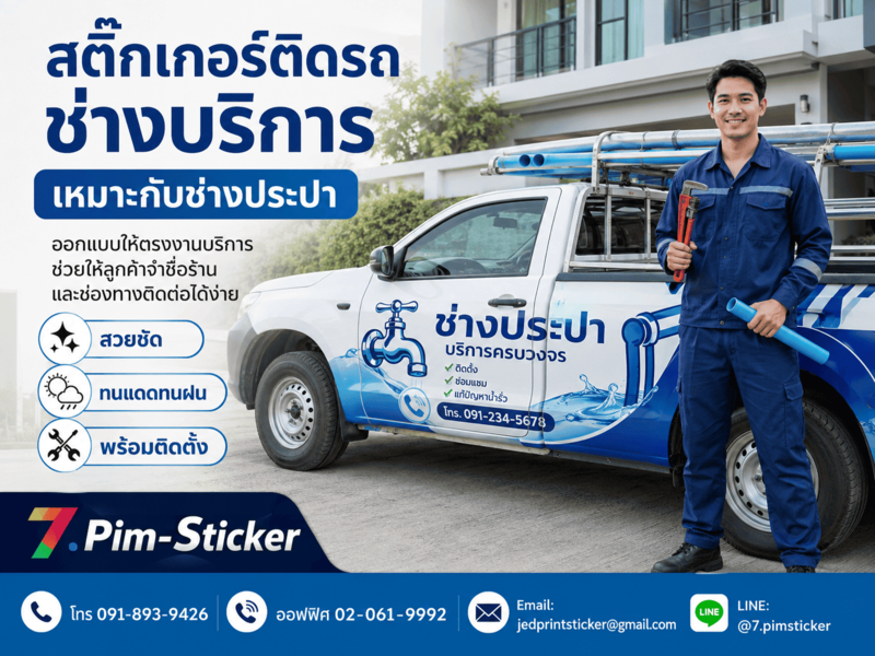 สติ๊กเกอร์ติดรถช่างบริการ