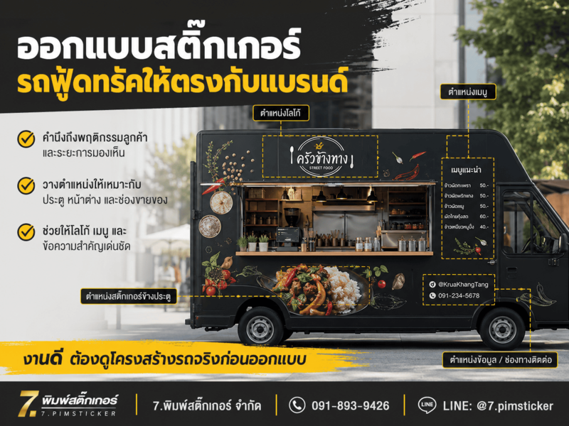 รับออกแบบสติ๊กเกอร์ติดรถฟู้ดทรัค