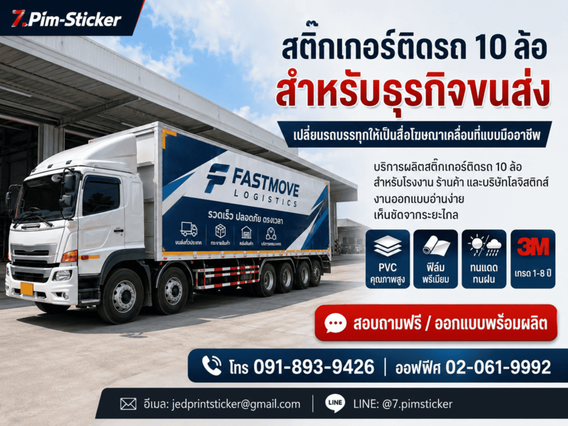 สติ๊กเกอร์ติดรถ 10 ล้อ