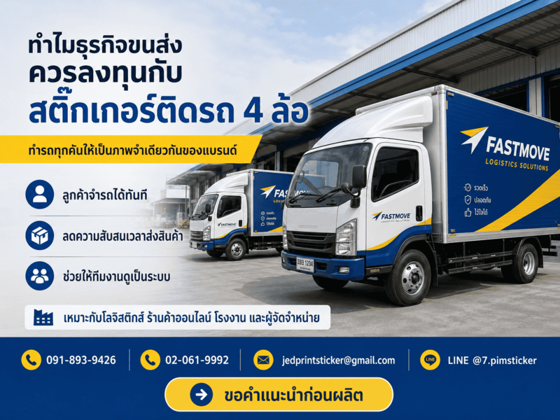 สติ๊กเกอร์ติดรถ 4 ล้อ