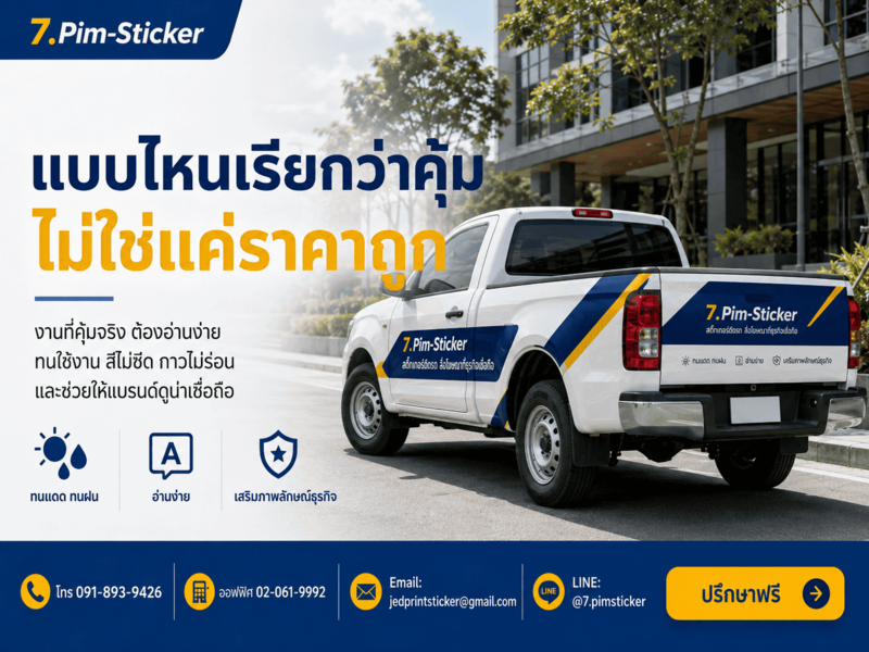 สติ๊กเกอร์ติดรถคุ้มค่า