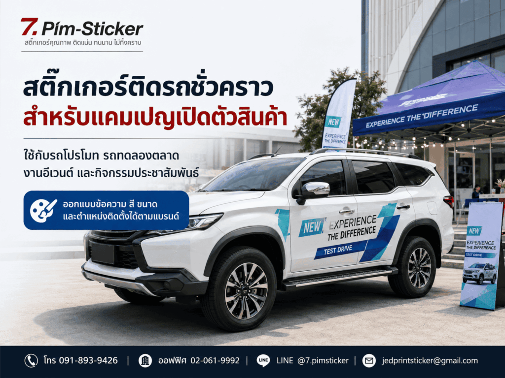 สติ๊กเกอร์ติดรถชั่วคราว