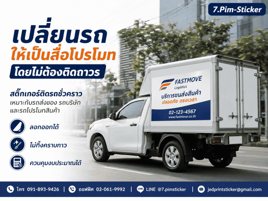 สติ๊กเกอร์ติดรถชั่วคราว