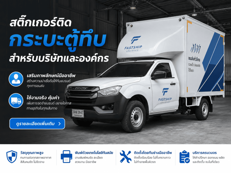สติ๊กเกอร์กระบะตู้ทึบ สำหรับบริษัทและองค์การ
