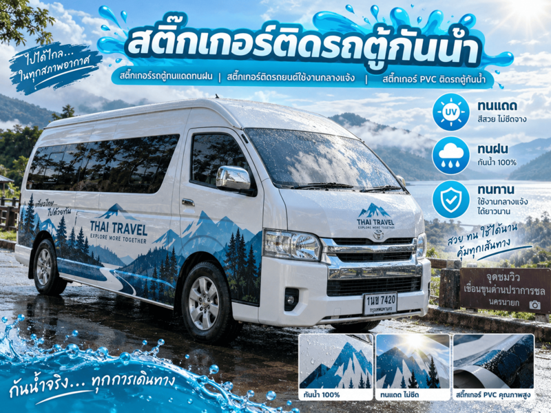 สติ๊กเกอร์ติดรถตู้กันน้ำ