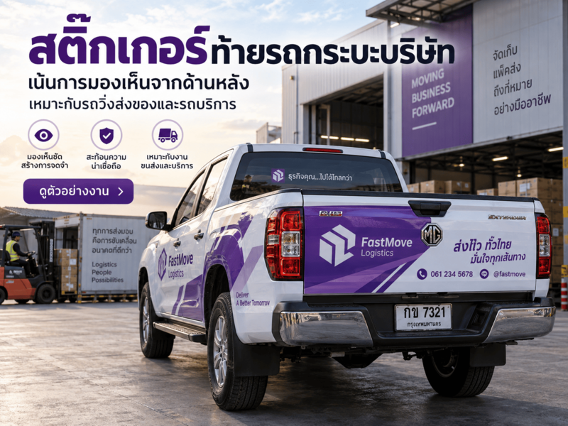 สติ๊กเกอร์ท้ายรถกระบะบริษัท