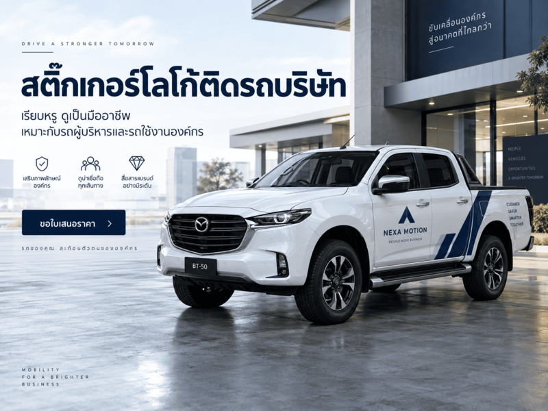 สติ๊กเกอร์โลโก้ติดรถบริษัท